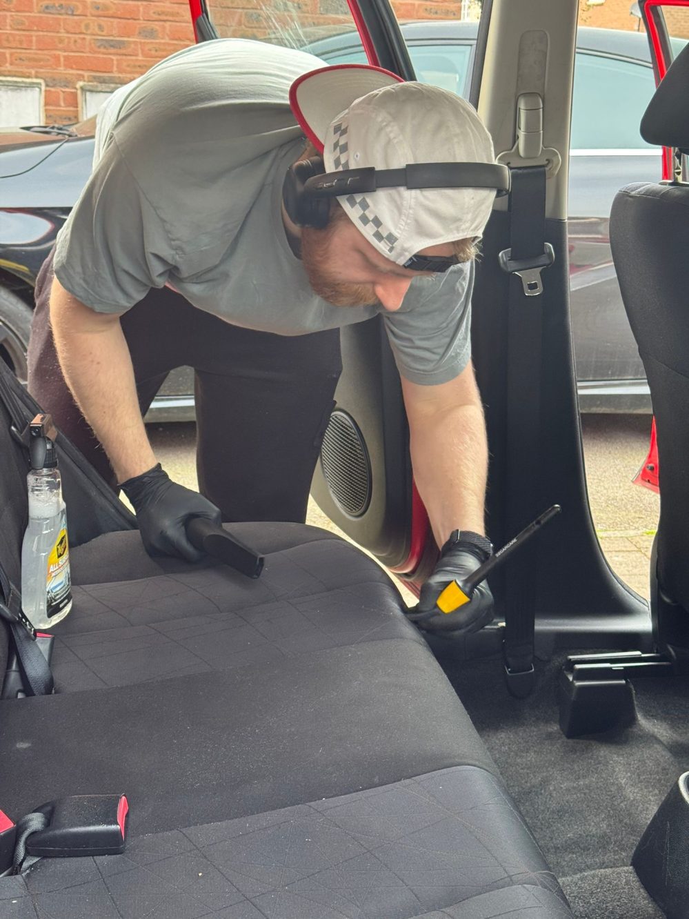 Cleaning interior of the car