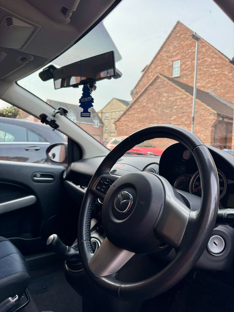 Gleaming steering wheel