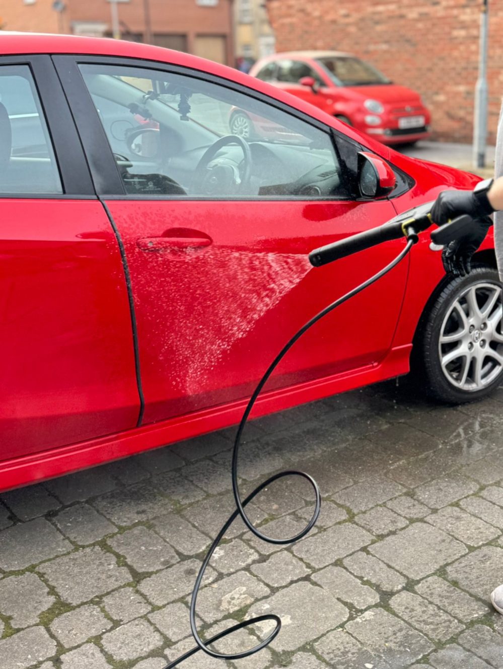 Cleaning outside of car